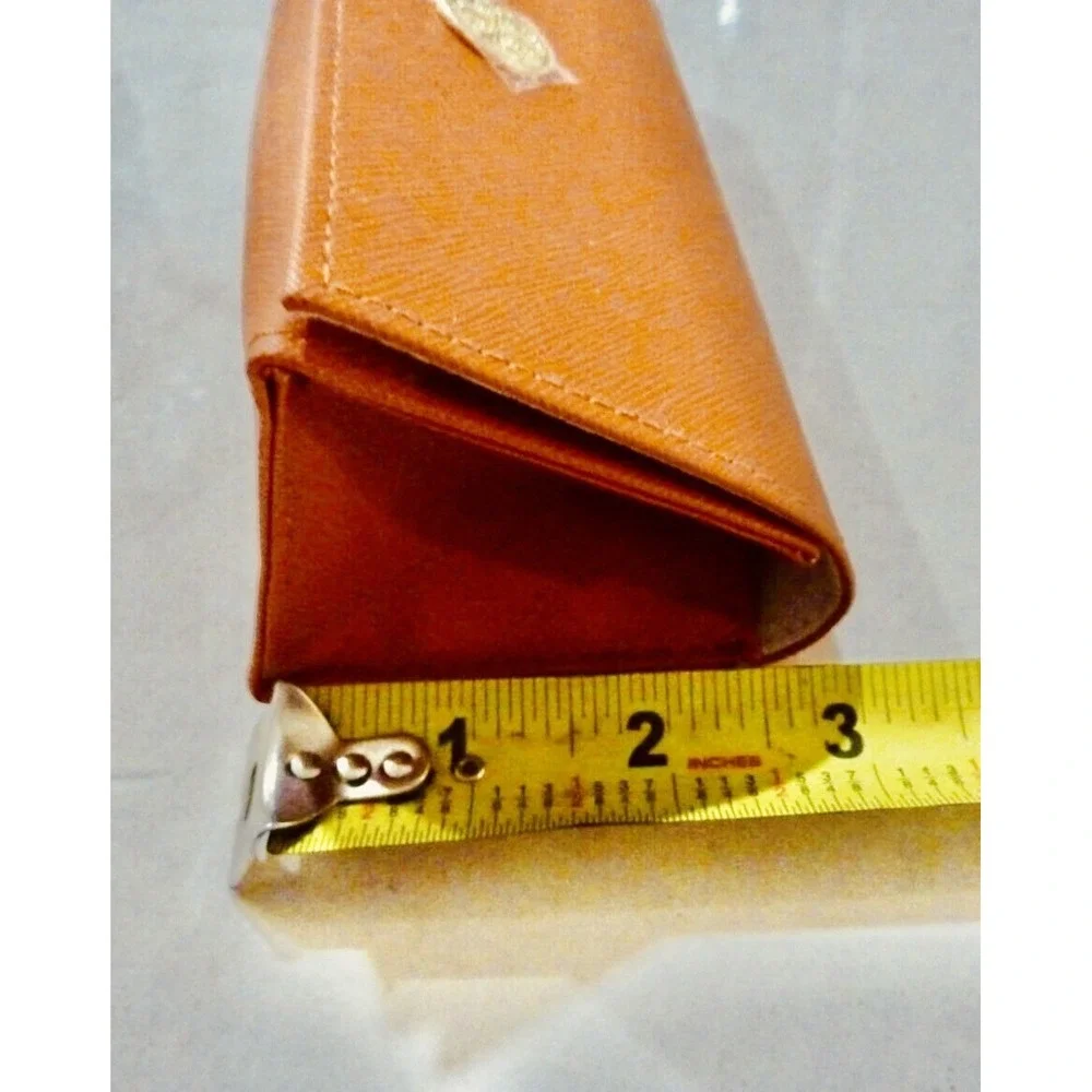 Tory Burch Robinson Orange Saffiano Leather Sunglasses Eyeglass Case Gold Logo